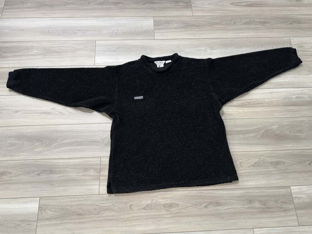 Vintage Columbia Sportswear Sherpa Fleece Pullover Unisex Black Made in USA